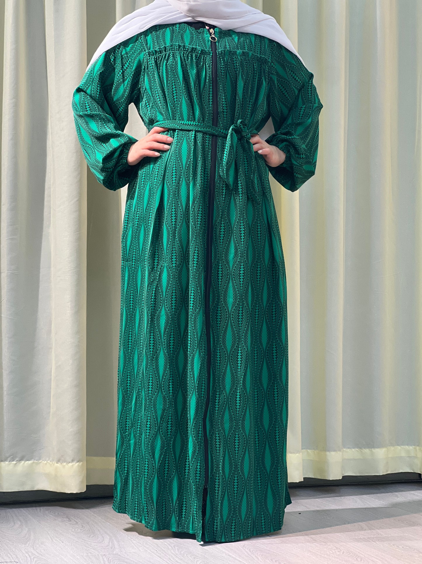 A【H88】Women Dubai Watercolour printing Kaftan Farasha Caftan Long Maxi Dress Long Sleeves Georgette Ethnic, Bridal, Evening, Party, Wedding Dress