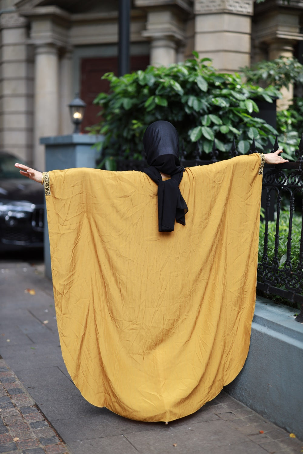 【T18】Muslim Dresses for Women Butterfly Style Abaya Arabic Maxi Dress
