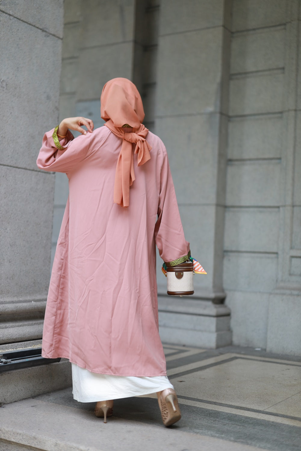 【T49-1】Open Abayas Muslim Dress for Women Long Sleeve