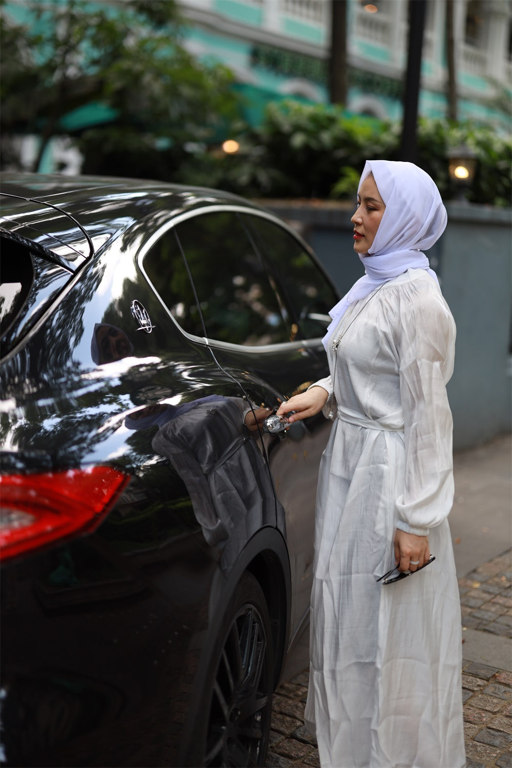 【T116】Muslim Women rainbow glossy Islamic long sleeve abaya