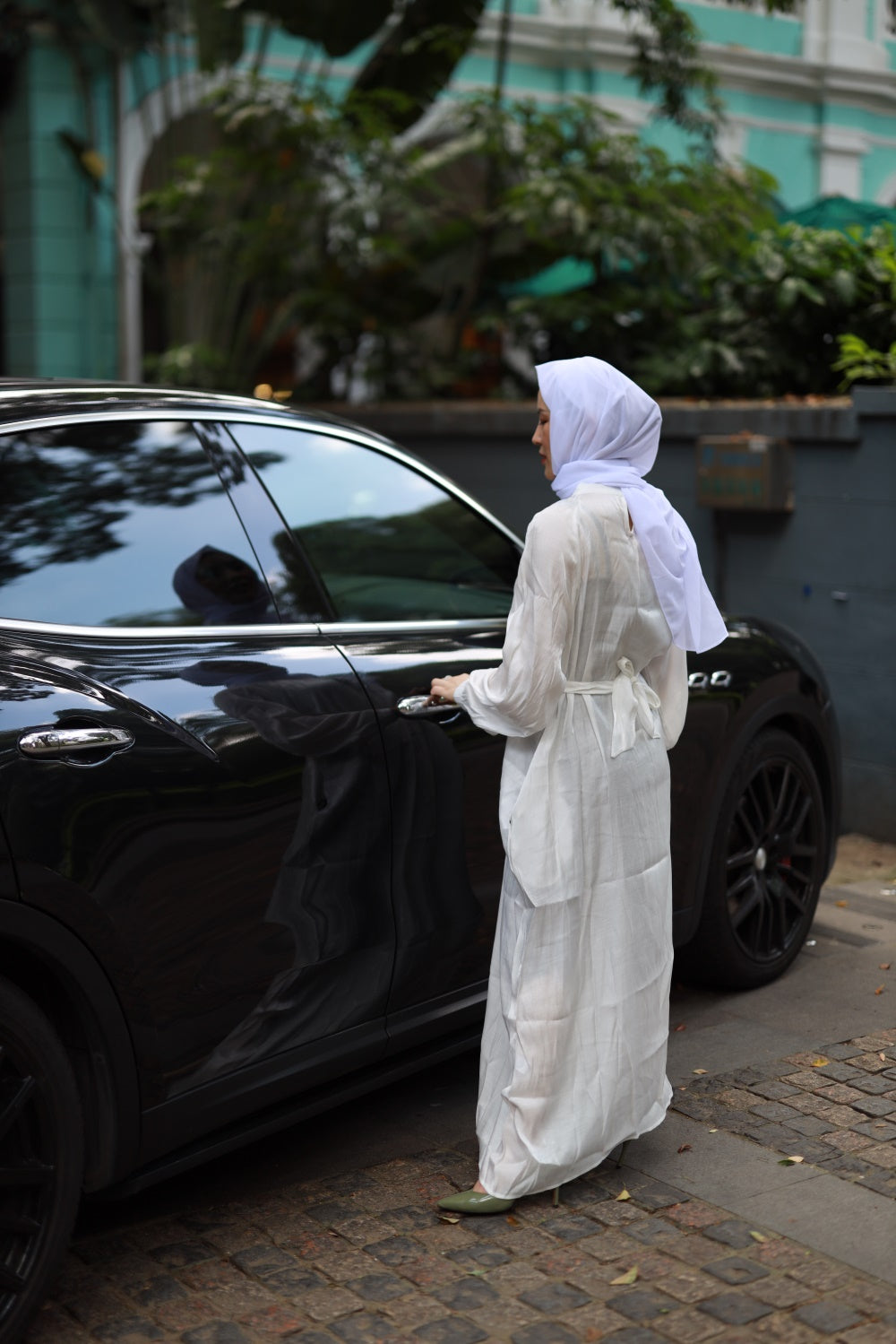 【T116】Muslim Women rainbow glossy Islamic long sleeve abaya