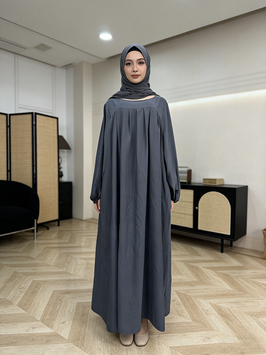 Specialized in Production Islamic Modest Rayon Dress with One Piece Integrated Hijab Breathable Lightweight Muslim Women