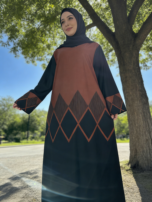 Elegant Conservative Islamic Lady's Abaya Dress Winter Rayon Traditional Muslim Clothing Floor Length Long Sleeves