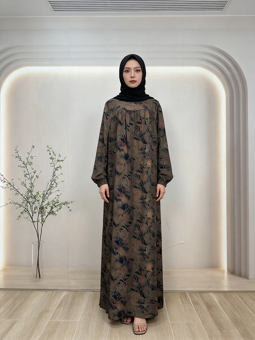 Modern Summer 2026 Casual Abaya Dress for Muslim Women High Quality with Digital Printing Everyday Wear