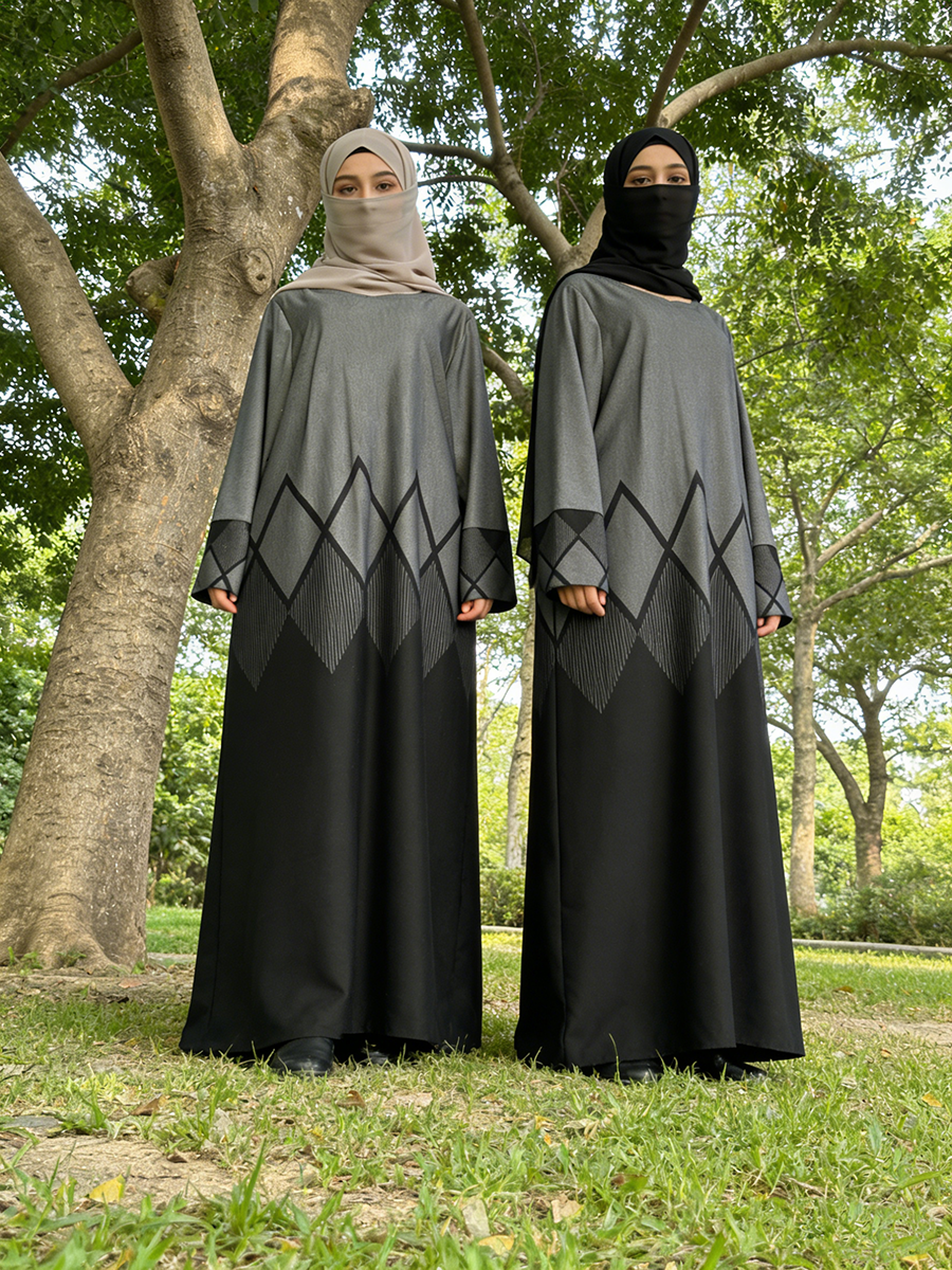 Elegant Conservative Islamic Lady's Abaya Dress Winter Rayon Traditional Muslim Clothing Floor Length Long Sleeves