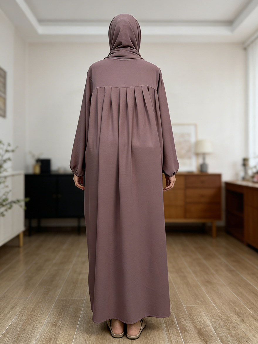Specialized in Production Islamic Modest Rayon Dress with One Piece Integrated Hijab Breathable Lightweight Muslim Women
