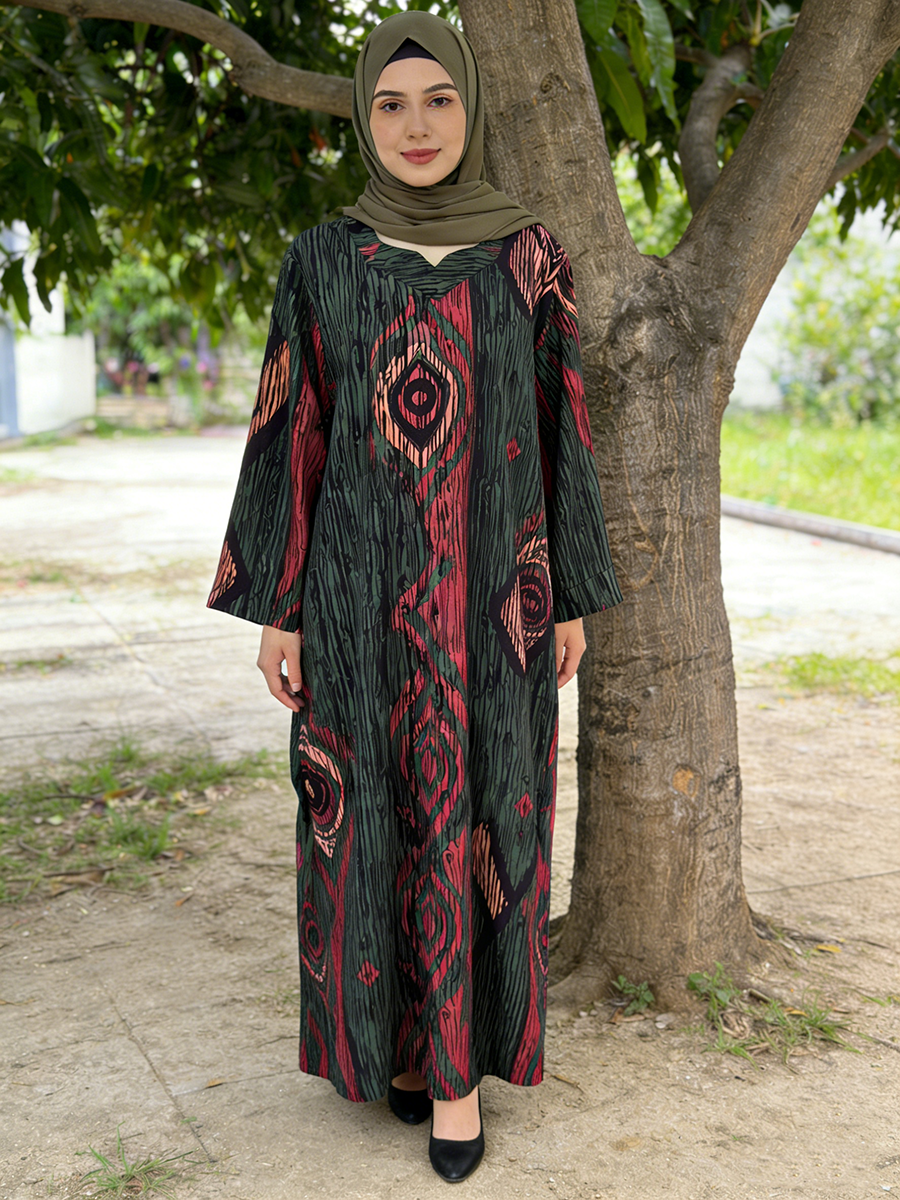Traditional Muslim Summer Linen Abaya Dubai Robes Islamic Women's Floor Length Long Sleeves Breathable Dresses Paired