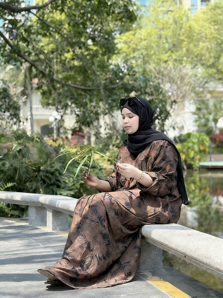Abaya Robe for Muslim Women dress Elegant Flared Modest Style Breathable Design for islamic clothing