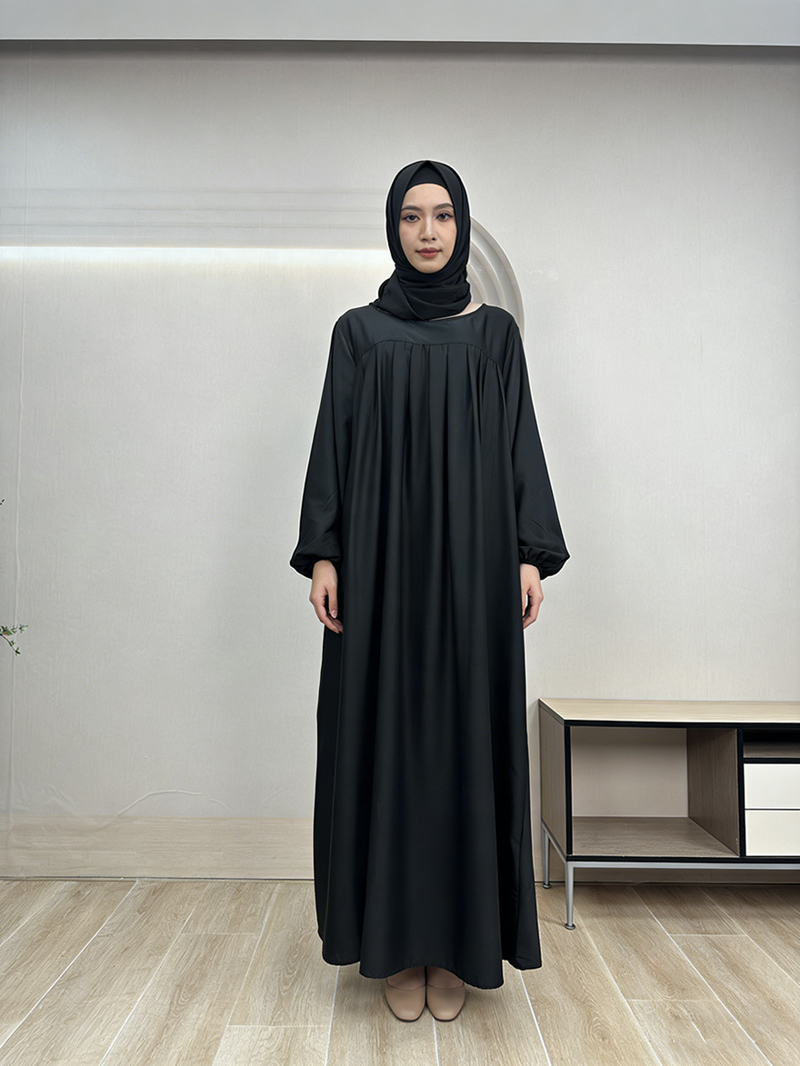 Specialized in Production Islamic Modest Rayon Dress with One Piece Integrated Hijab Breathable Lightweight Muslim Women