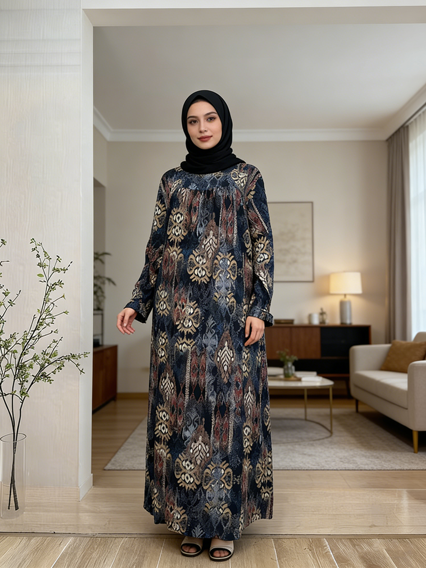 Luxury Lightweight Chiffon Abaya  Modest Islamic Dress Elegant Arabic Style Long Sleeve Floor Length Eid