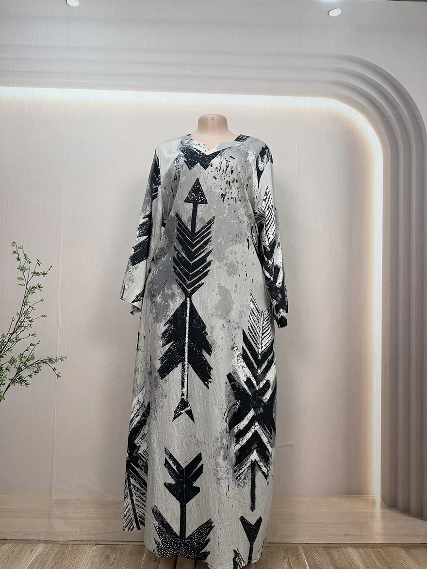 One-Piece Hooded Robe Geometric Modest Prayer Dress for Women for Hijab Abaya Islamic Clothing