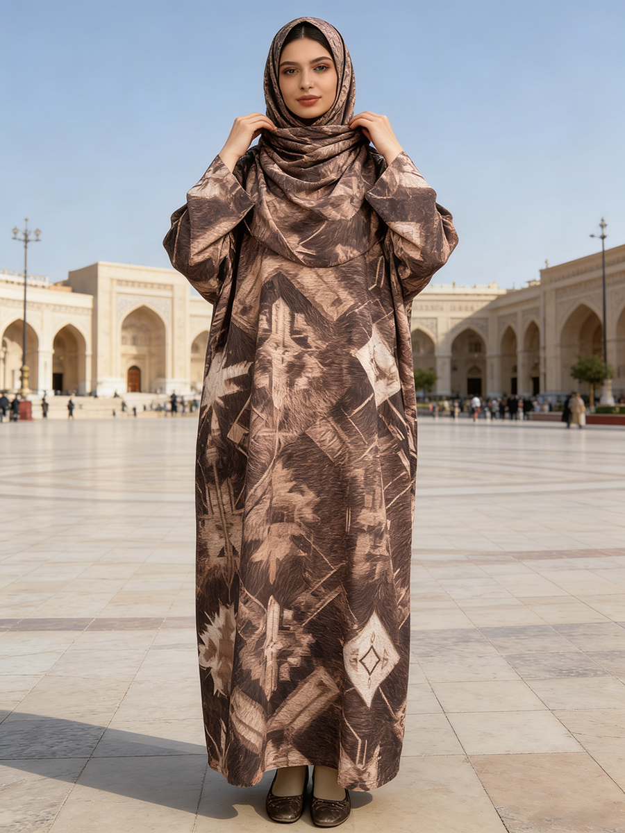 Ladies' Summer Islamic Fashionable Floor Length Long Sleeve Loose Fit High-quality Linen Fabric Breathable Quick Drying Abaya