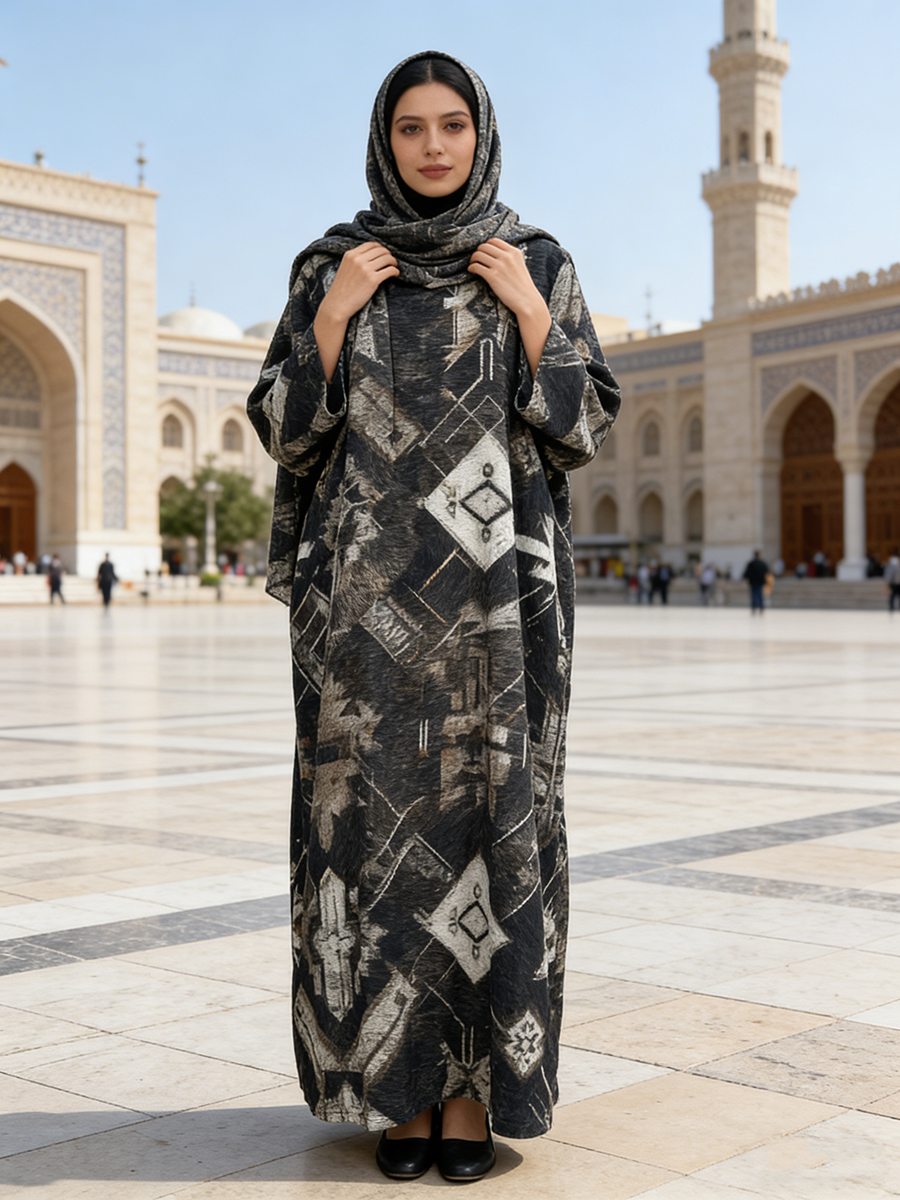 Ladies' Summer Islamic Fashionable Floor Length Long Sleeve Loose Fit High-quality Linen Fabric Breathable Quick Drying Abaya