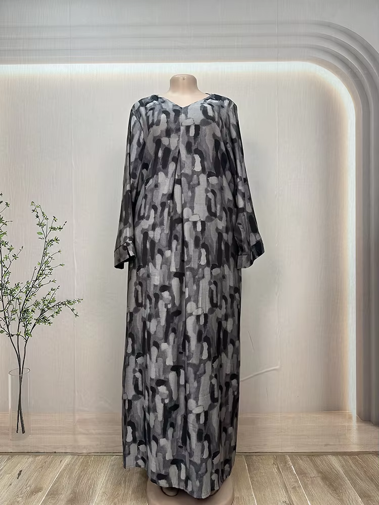 Women's One-Piece Abaya Dress Breathable Ramadan Robe Kaftan Hijab Full Length Islamic Maxi for Eid Prayers and Ceremonies