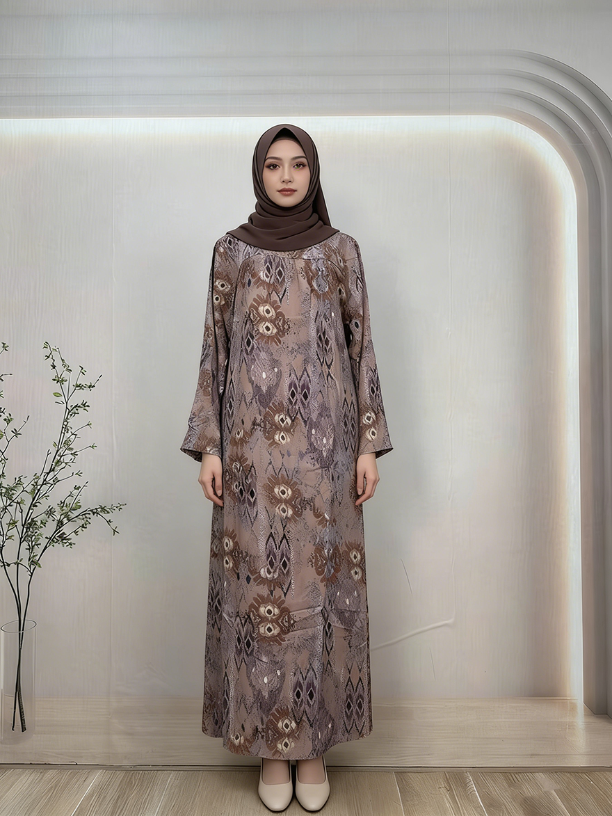 Luxury Lightweight Chiffon Abaya  Modest Islamic Dress Elegant Arabic Style Long Sleeve Floor Length Eid