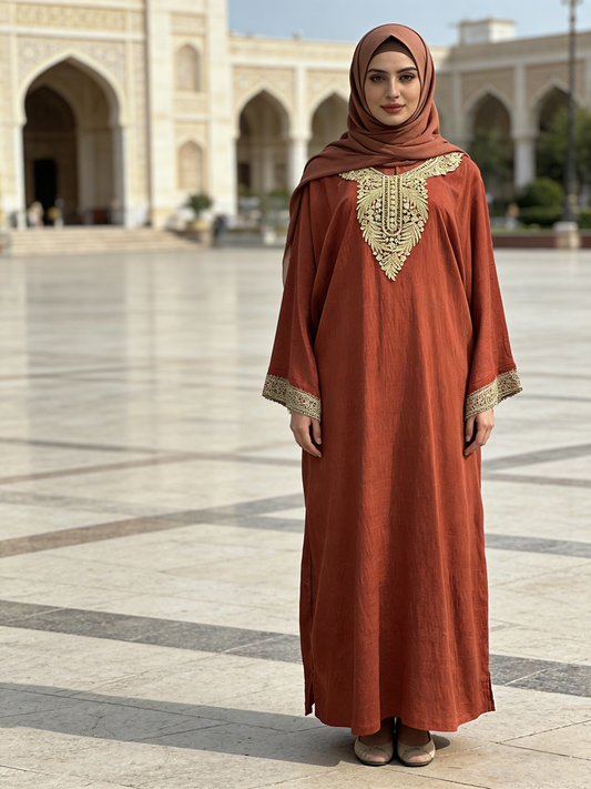 Breathable Floor Length Loose Fit Muslim Robe Popular Newly Summer Muslim Women's Rayon Abaya Dresses Floor Length Long Sleeve