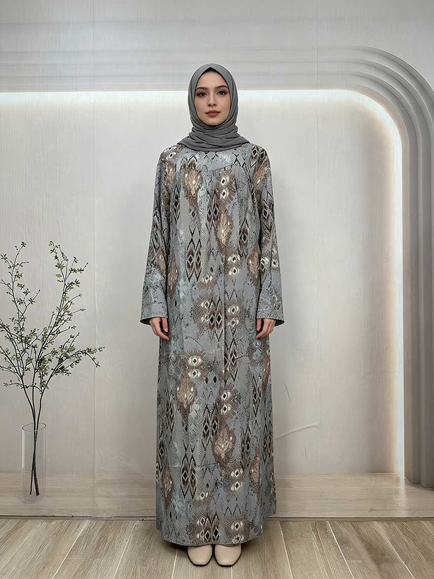 Luxury Lightweight Chiffon Abaya  Modest Islamic Dress Elegant Arabic Style Long Sleeve Floor Length Eid