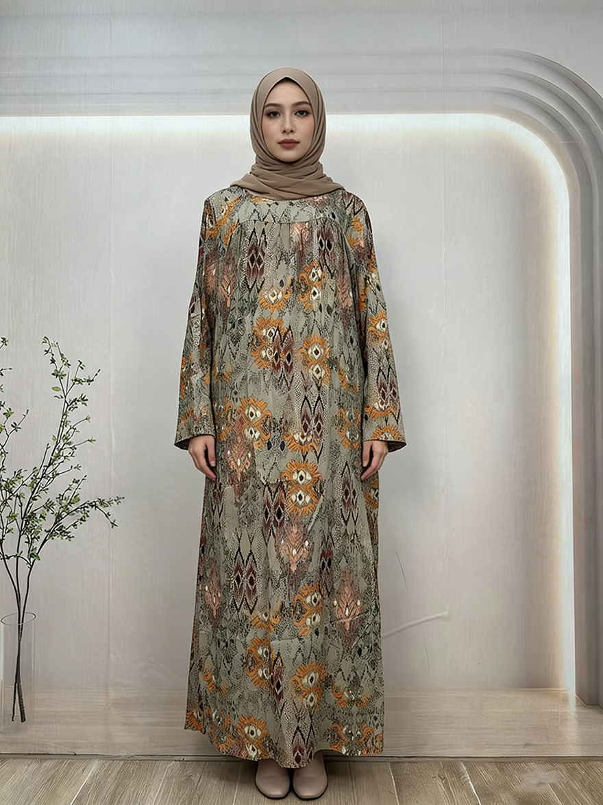 Luxury Lightweight Chiffon Abaya  Modest Islamic Dress Elegant Arabic Style Long Sleeve Floor Length Eid