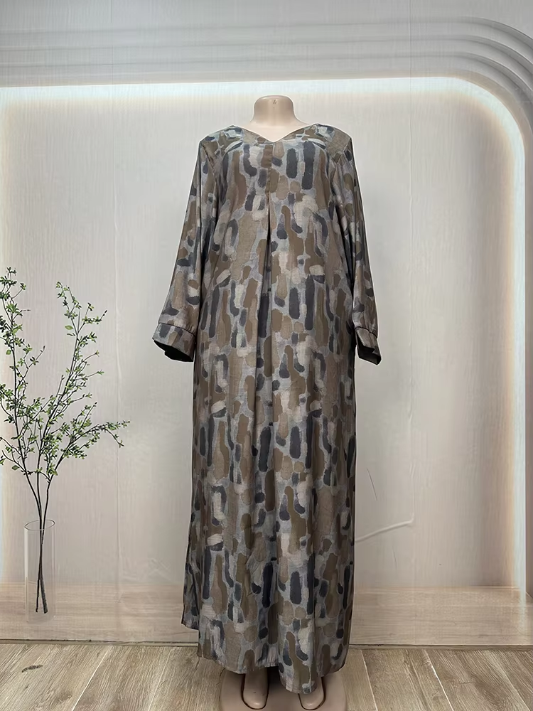 Women's One-Piece Abaya Dress Breathable Ramadan Robe Kaftan Hijab Full Length Islamic Maxi for Eid Prayers and Ceremonies