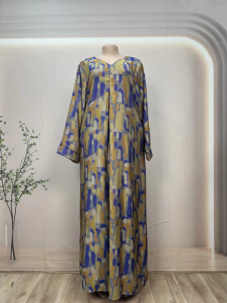 Women's One-Piece Abaya Dress Breathable Ramadan Robe Kaftan Hijab Full Length Islamic Maxi for Eid Prayers and Ceremonies