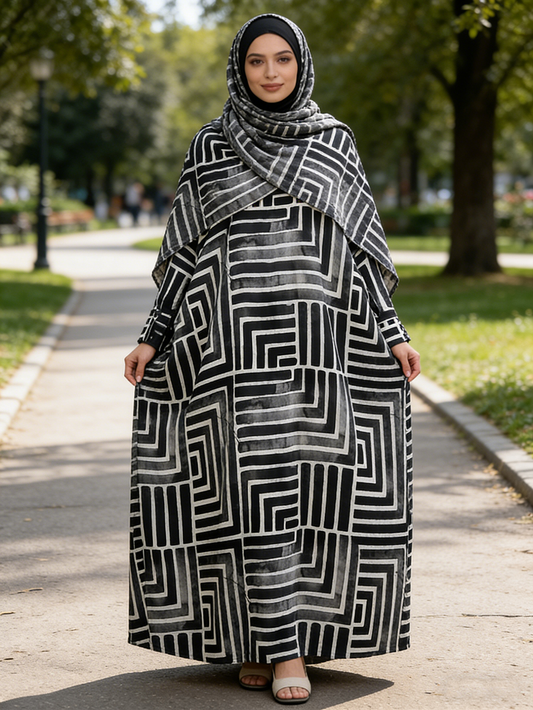 Women's Modest Style Dubai Abaya Turkish Hijab Moroccan Kaftan Linen Breathable Floor Length Islam Clothing