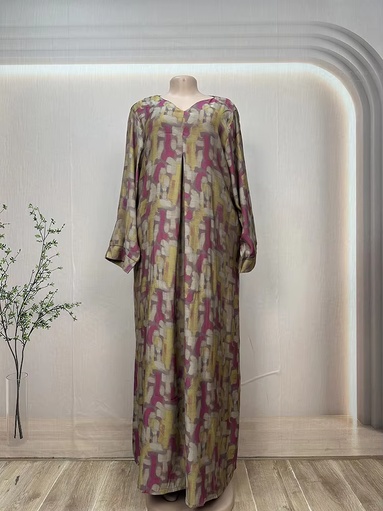 Women's One-Piece Abaya Dress Breathable Ramadan Robe Kaftan Hijab Full Length Islamic Maxi for Eid Prayers and Ceremonies