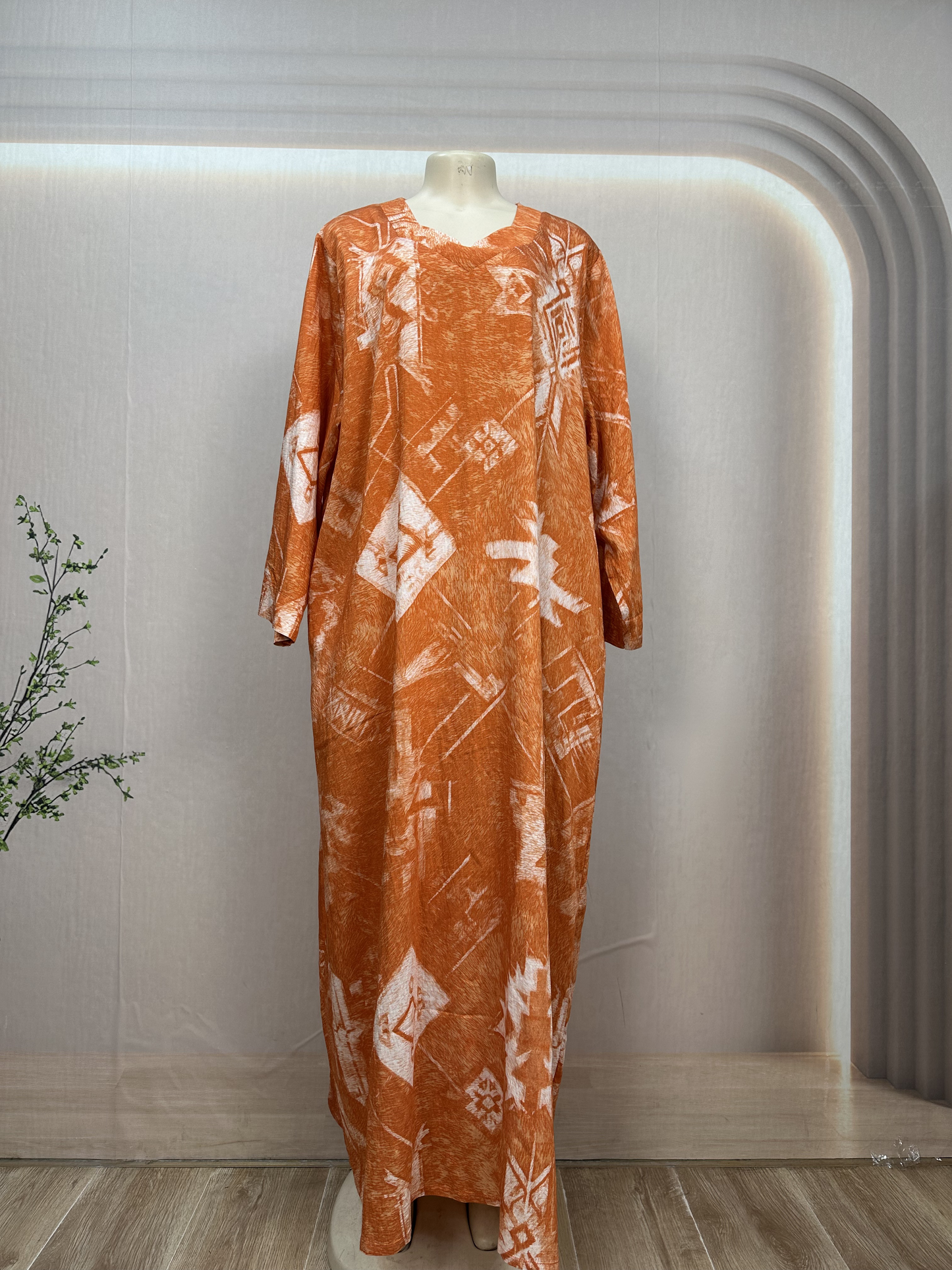 Ladies' Summer Islamic Fashionable Floor Length Long Sleeve Loose Fit High-quality Linen Fabric Breathable Quick Drying Abaya