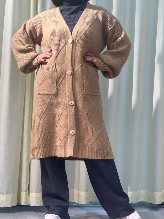 A1【823】Women's Open Front Cardigan Sweaters Fashion Button Down Cable Knit Chunky Outwear Coats