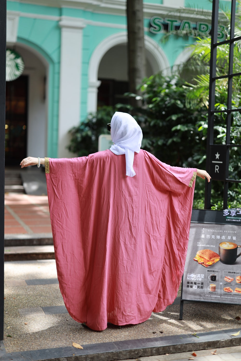 【T18】Muslim Dresses for Women Butterfly Style Abaya Arabic Maxi Dress